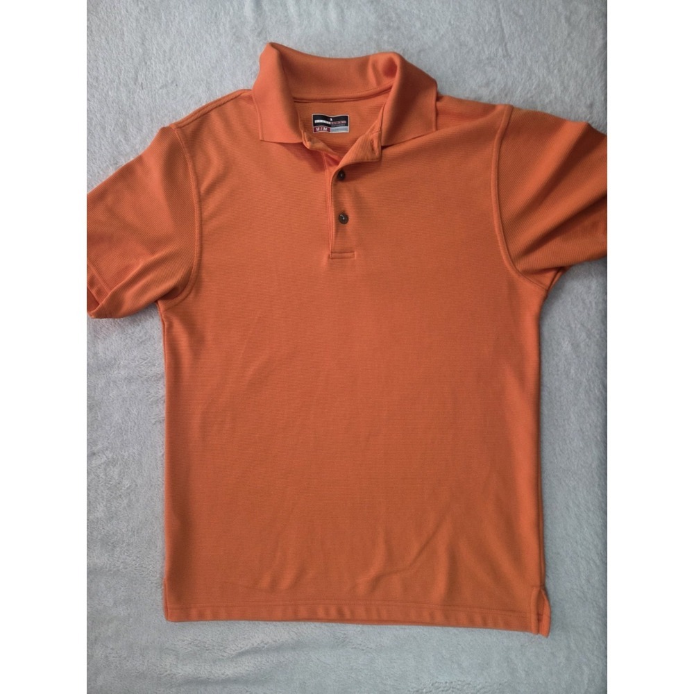 Grand Slam Performance Golf Polo Shirt Men's Medium Orange Moisture Wicking Shor